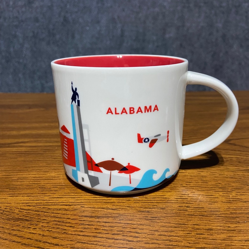 Starbucks Alabama You Are Here Collection Coffee Mug 14oz Red Interior 2016